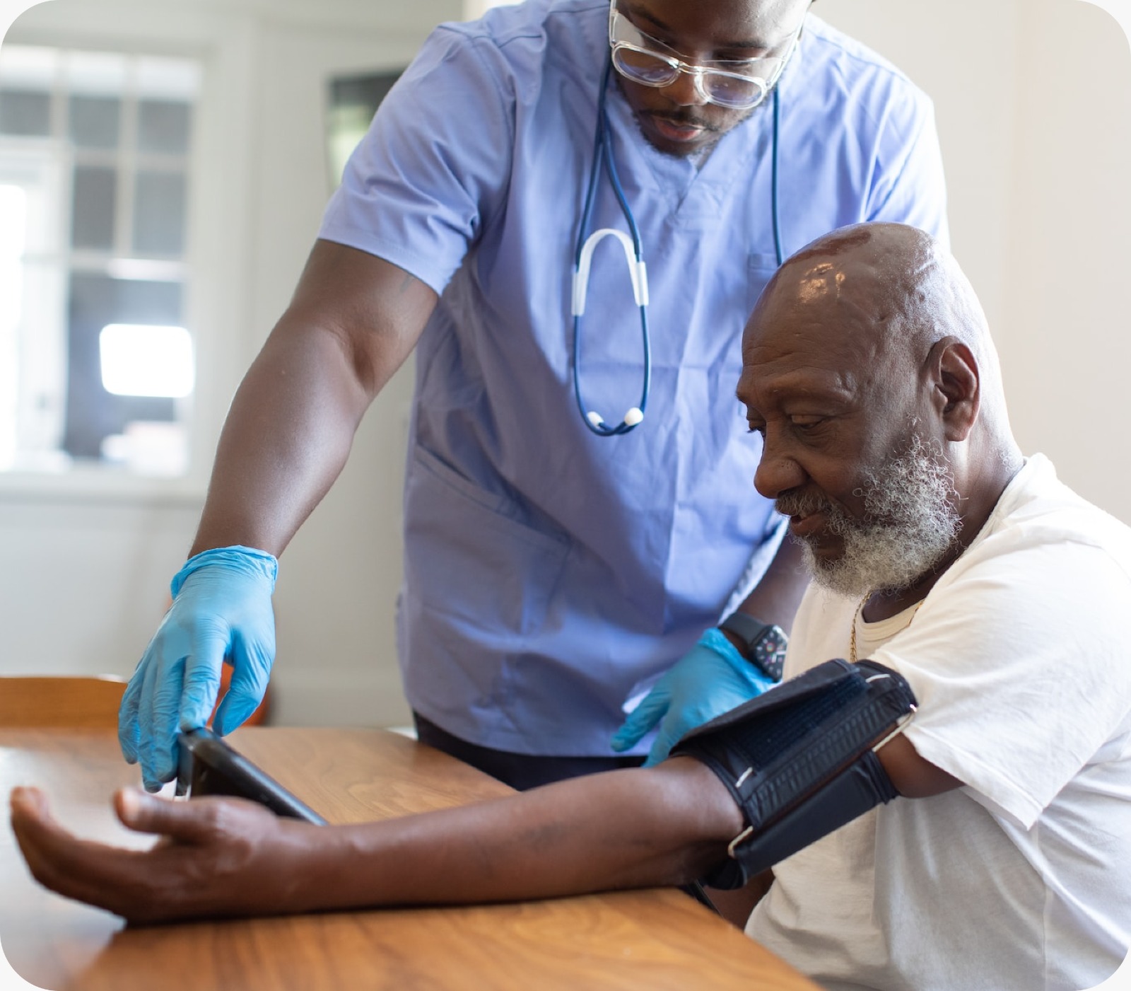 Doctor starring at his patient